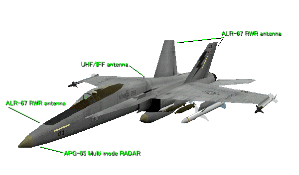 F/A-18 Avionics Layout in the GSC F/A-18 KOREA (24KB)